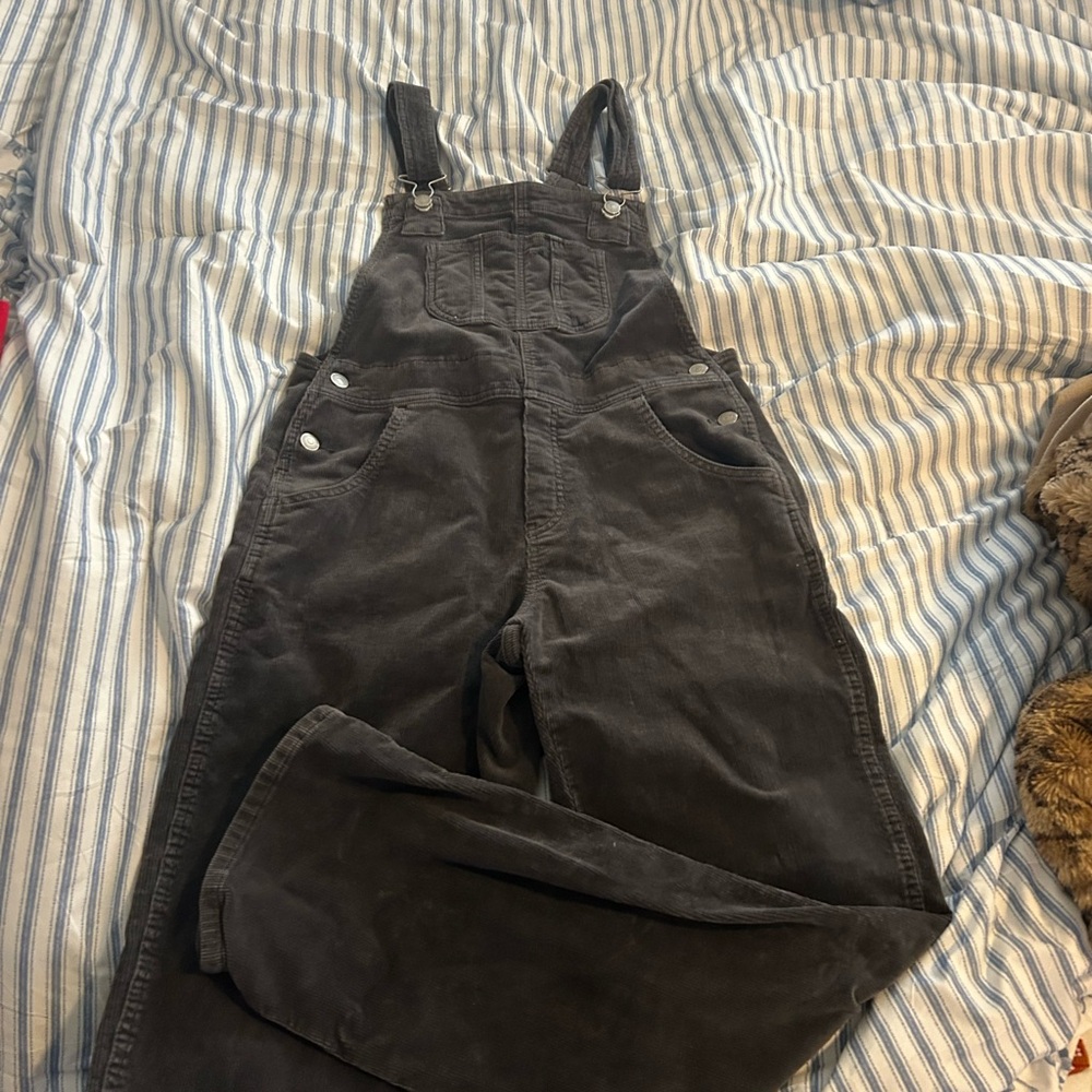 Lucky Brand corduroy charcoal overalls